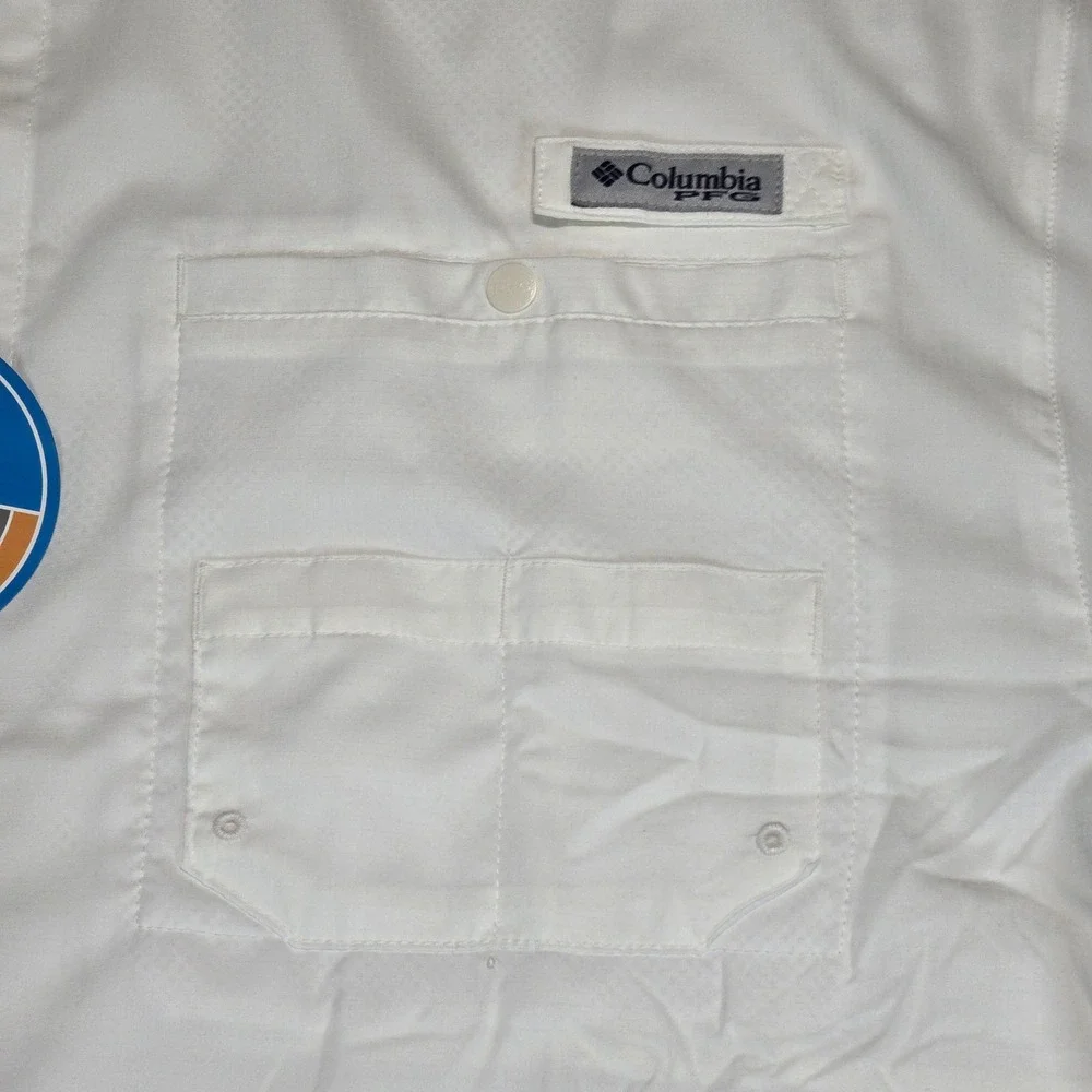 Columbia PFG Tamiami II Fishing Shirt Mens XL White Short Sleeve UPF 40 FM7266‎